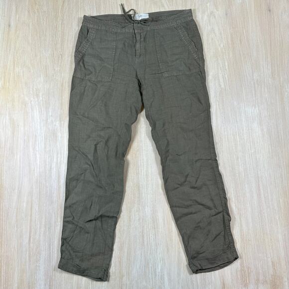 REVOLVE Joie 100% Linen Martesha Linen Pants in Fatigue Casual Lightweight 4 - Picture 1 of 14